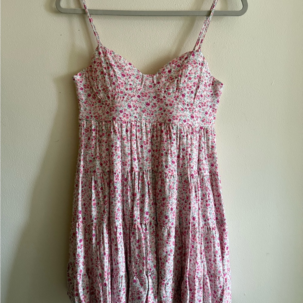 Altar'd State Pink and White Floral Dress